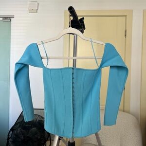 Zara Blue Off-Shoulder Top